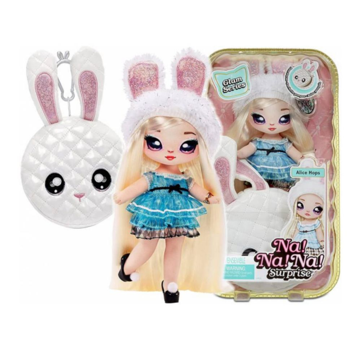 MGA Na Na Na Surprise 2 in1 Pom Doll Glam, Series 1 Metallic, Multicolour