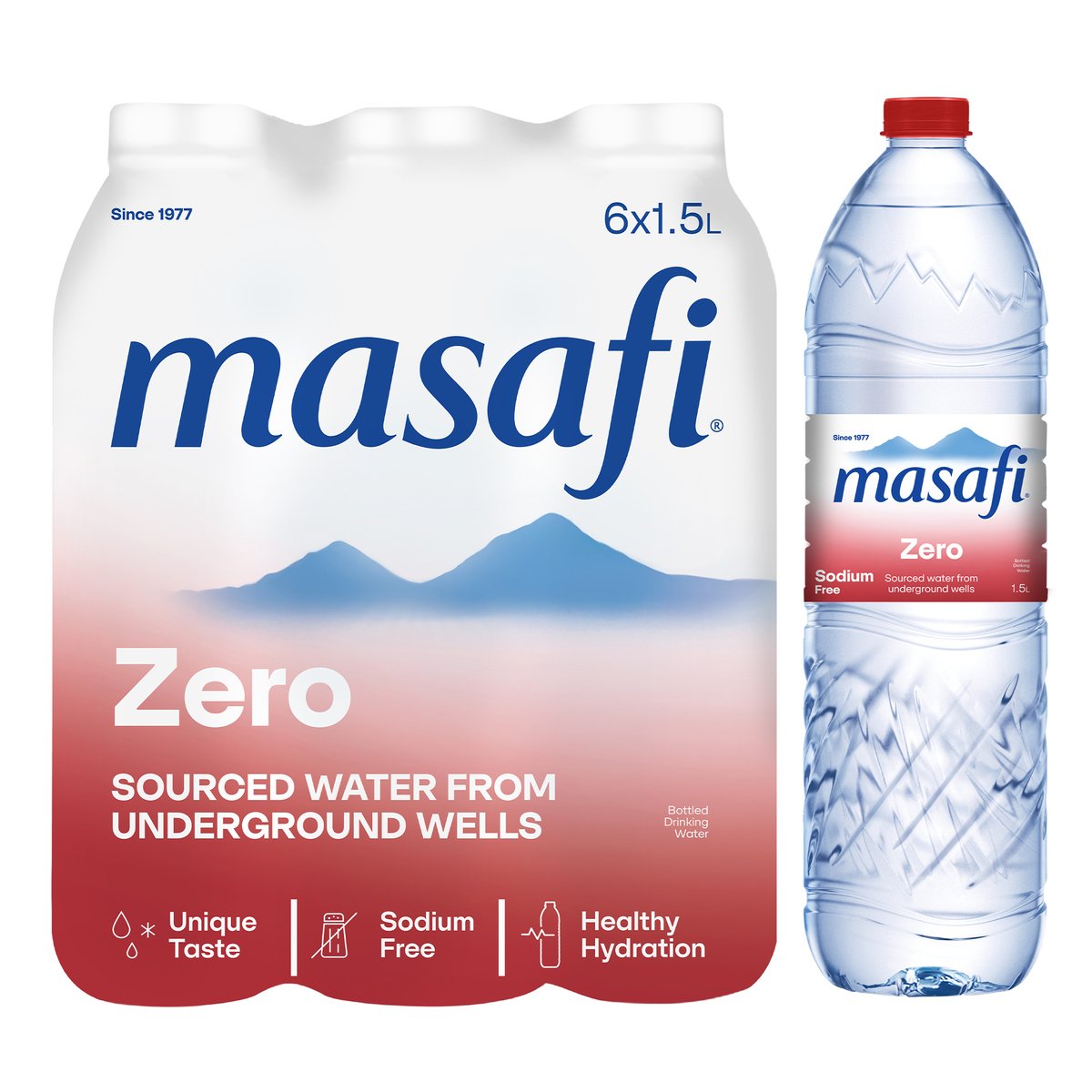 Masafi Zero Mineral Water Sodium Free 6 x 1.5 Litres