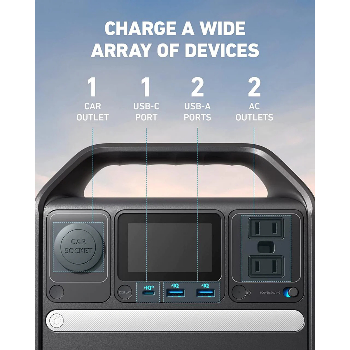 Anker 521 Portable Power Station, 200 W, 6 Ports, 256 Wh Capacity, Black, A1720211