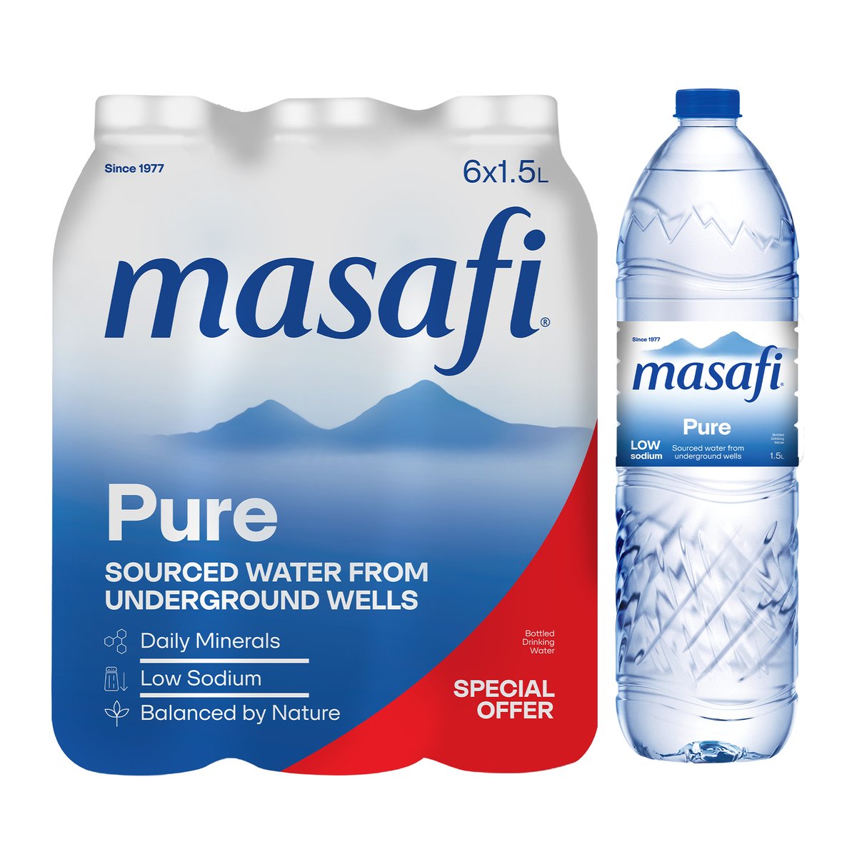 Masafi Drinking Water Value Pack 6 x 1.5 Litres