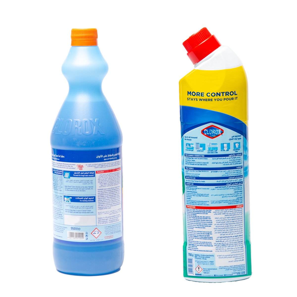 Clorox Colors Stain Removal Regular 950 ml + Bleach Gel Mint Freshness 750 ml