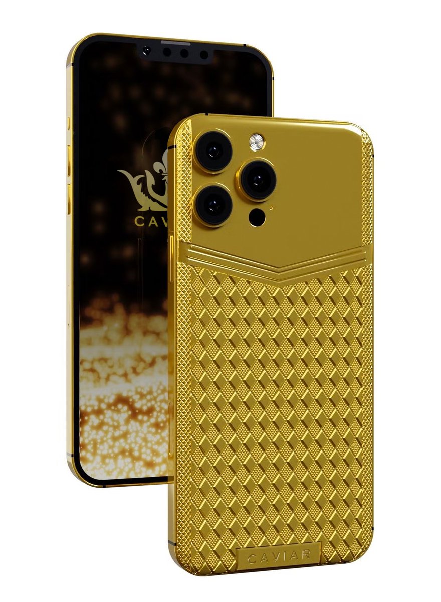 Caviar Luxury 24K Gold Customized iPhone 14 Pro 128 GB Max Limited Edition Rhombus