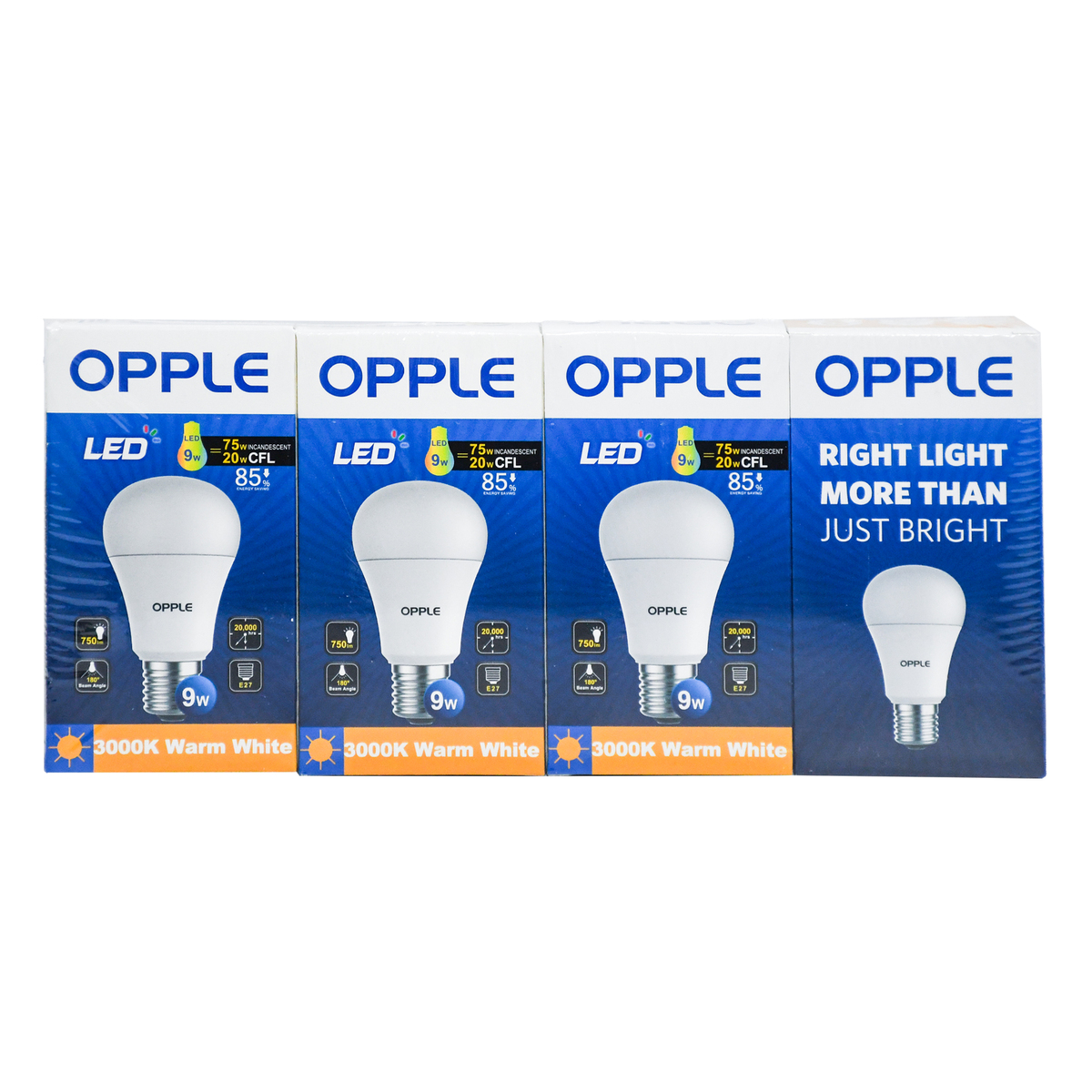 Opple 9W LED Bulb, Warm White, 4 pcs, E27