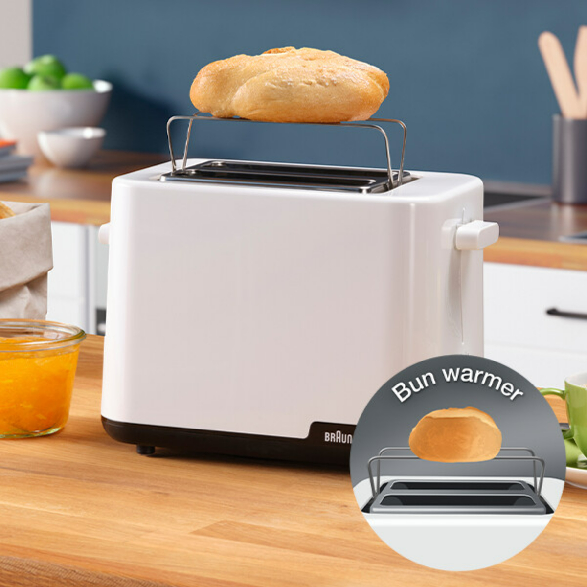 Braun 2 Slice Toaster, 900W, White, HT1010WH