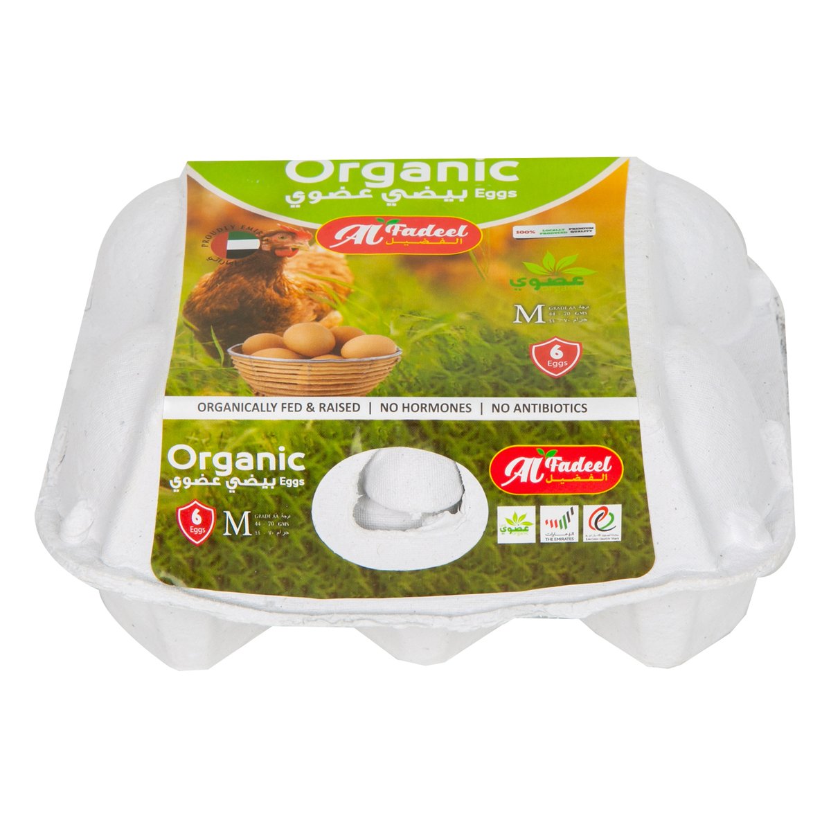 Al Fadeel Organic Eggs Medium 6 pcs