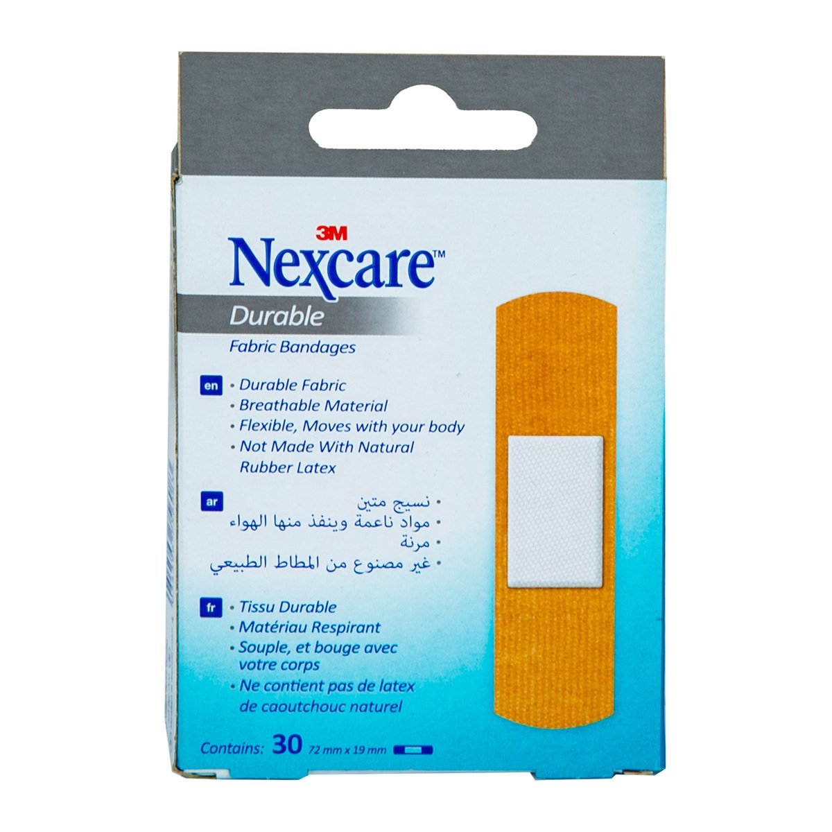 Nexcare 3M Durable Fabric Bandages 72x19mm 30 pcs