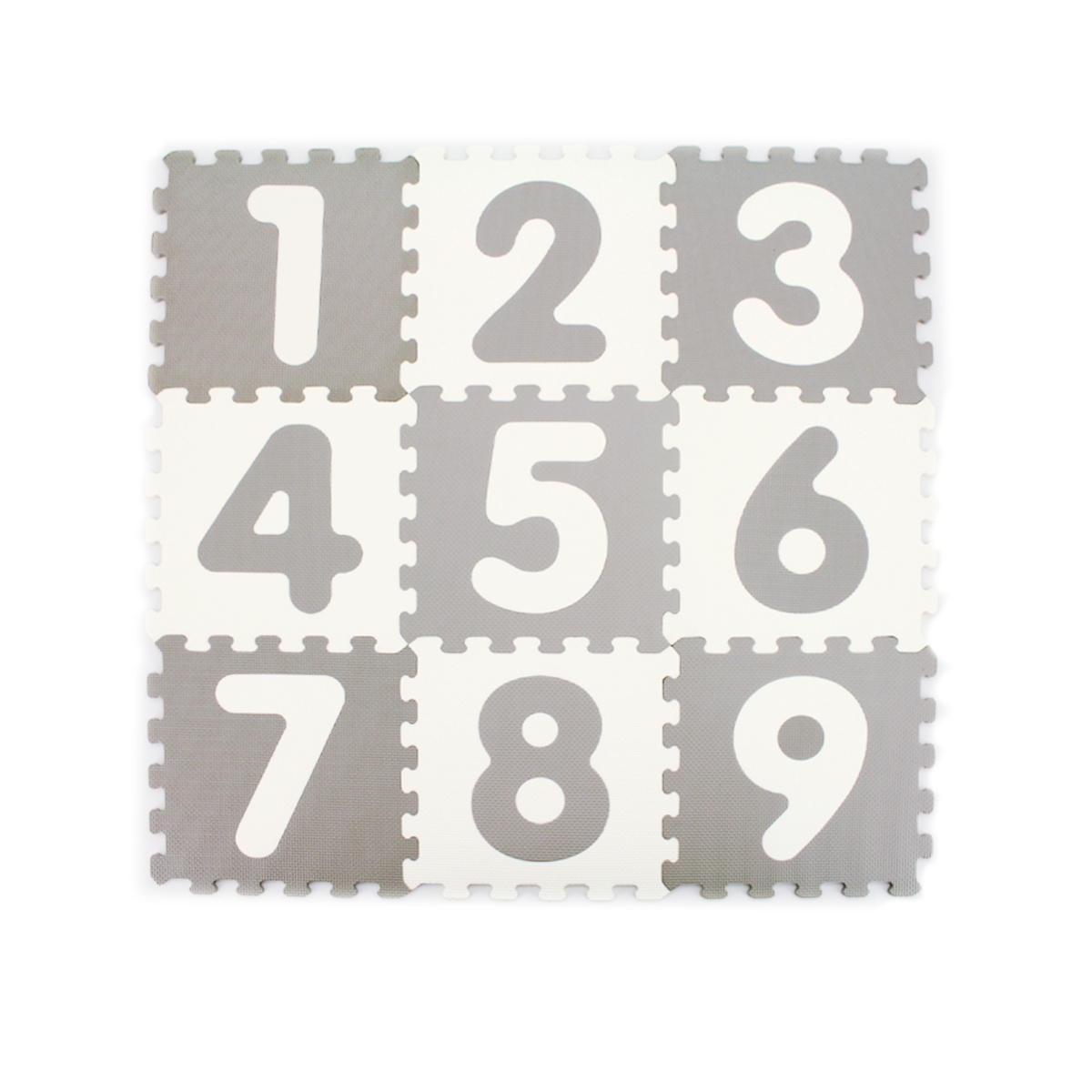 Sunta Puzzle Mat, Pack of 9, White/Grey, 1001/9B3(AB)WH/GY