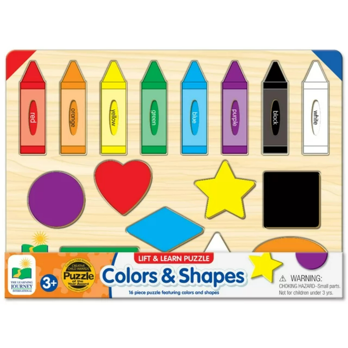 The Learning Journey Lift & Learn Colors & Shapes Puzzle, 16 pcs, Assorted, 501825