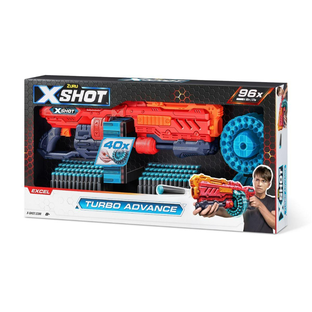 X-Shot Turbo Advance 40 Dart Barrel With 98 Darts, 36136