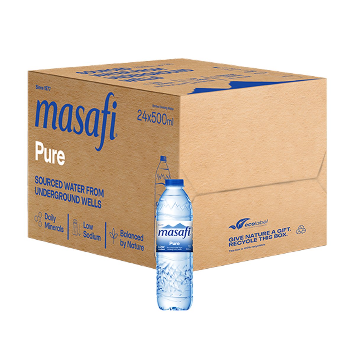 Masafi Pure Bottled Drinking Water 12 x 500 ml