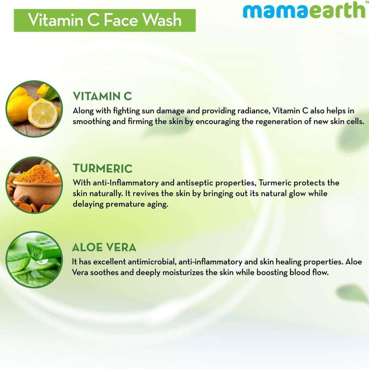 Mamaearth Vitamin C & Turmeric Face Wash 2 x 100 ml