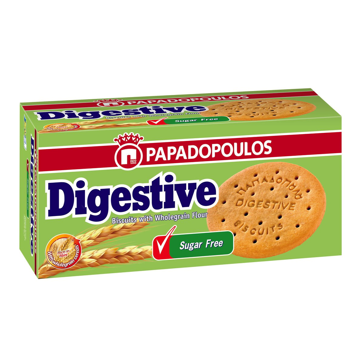 Papadopoulos Digestive Biscuits Sugar Free 250 g