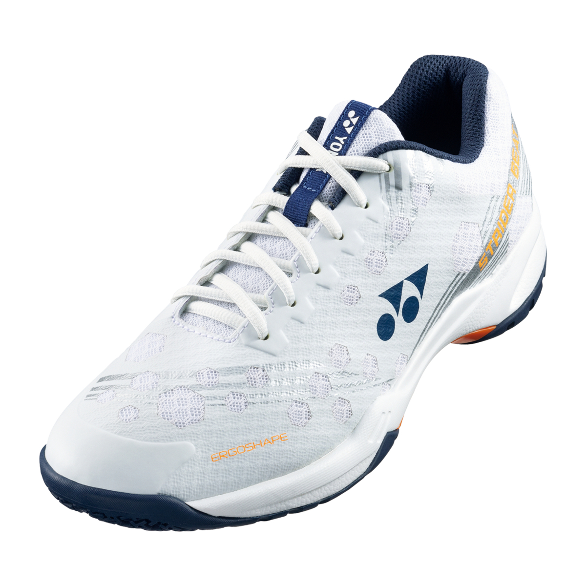 Yonex Power Cushion Strider Beat Badminton Shoes, SHBSB1EX, White/Orange, 42