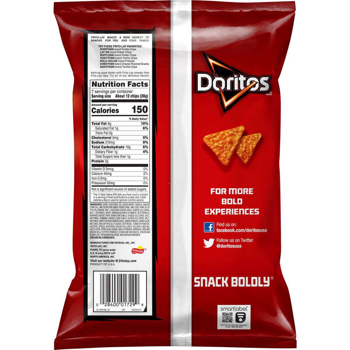 Fritolay Doritos Nacho Cheese Tortilla Chips 198.4 g