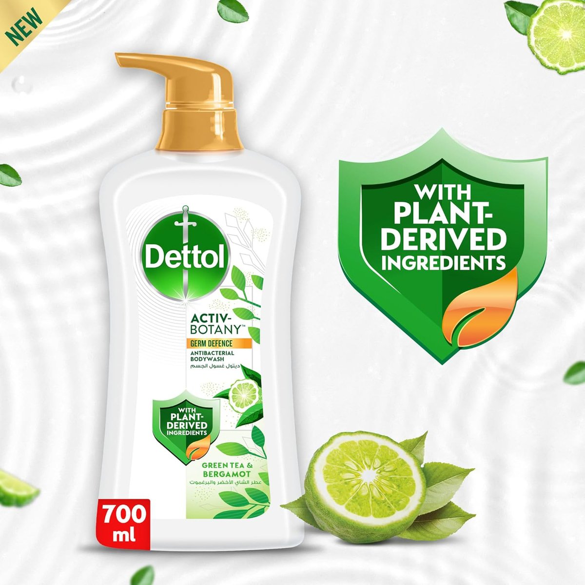 Dettol Activ-Botany Green Tea & Bergamot Anti-Bacterial Body Wash 700 ml