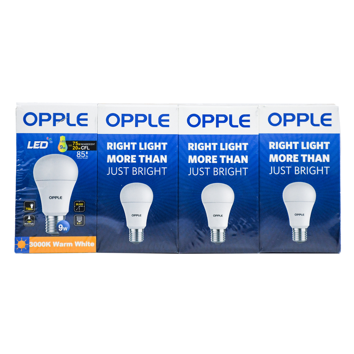 Opple 9W LED Bulb, Warm White, 4 pcs, E27