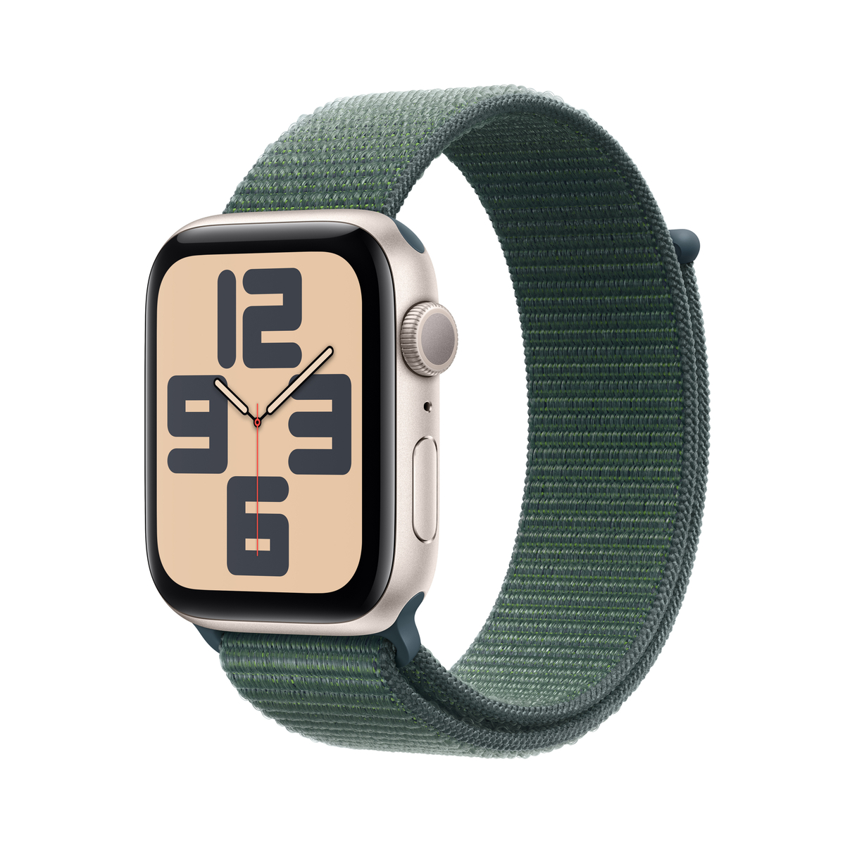 Apple Watch SE GPS, 40 mm Starlight Aluminium Case with Lake Green Sport Loop, MXEH3QA/A