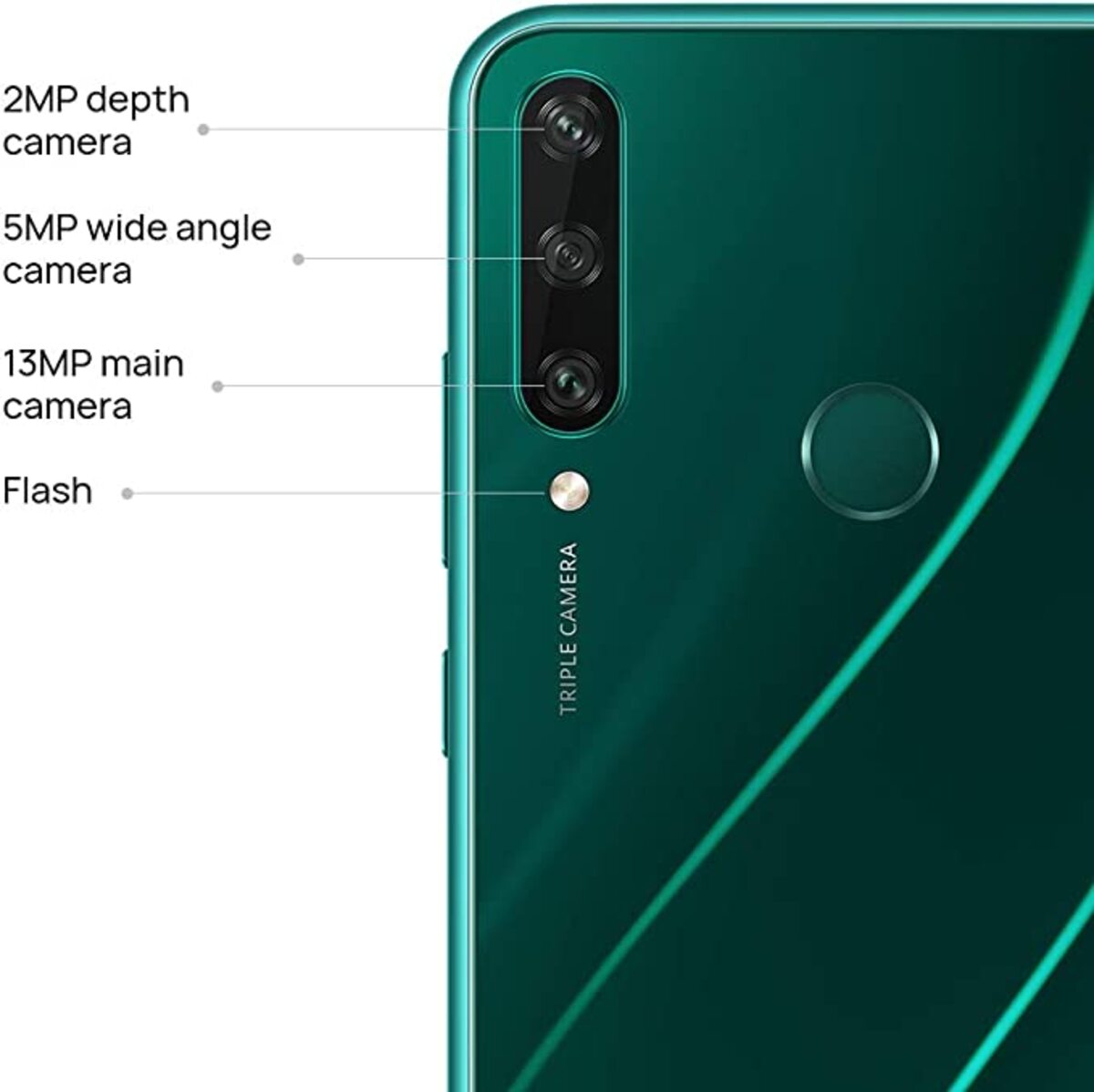 Huawei Y6P 4G Smartphone, 4GB RAM 64GB, Emerald Green, International Version