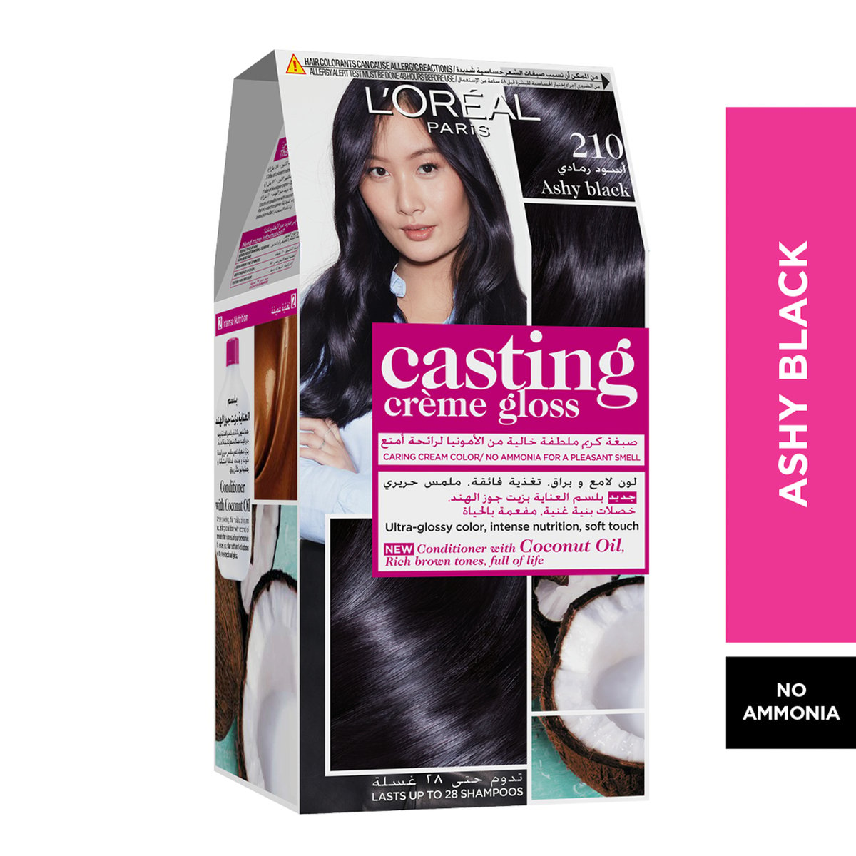 L'Oreal Paris Casting Creme 210 Gloss Ashy Black 1 pkt