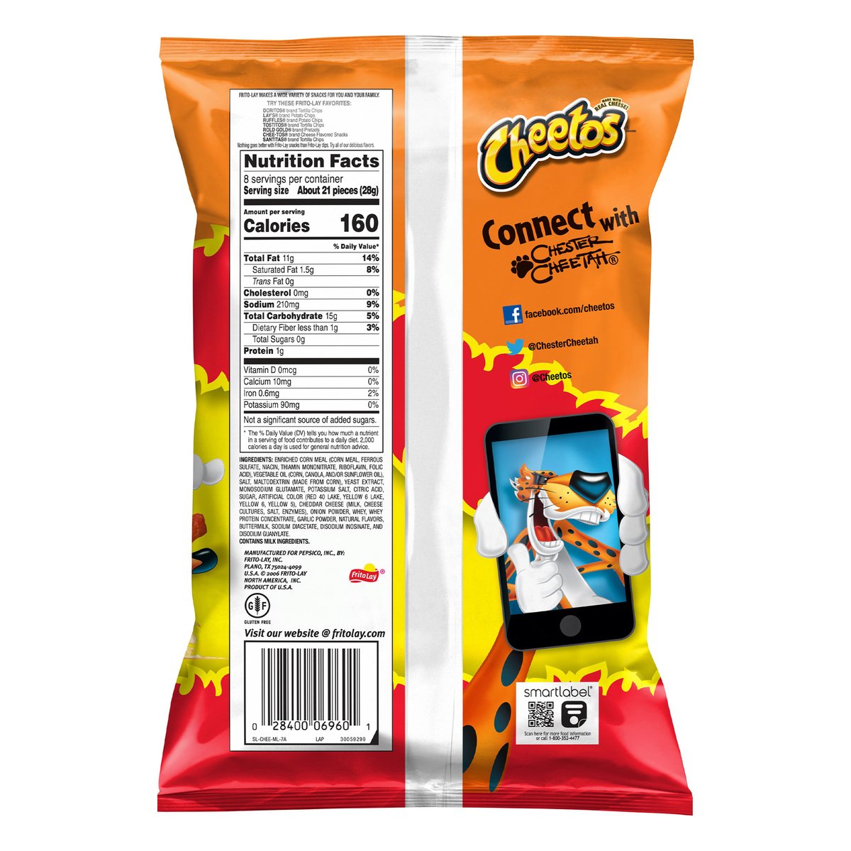 Cheetos Flamin Hot Crunchy Cheese Flavored Snack 226.8 g