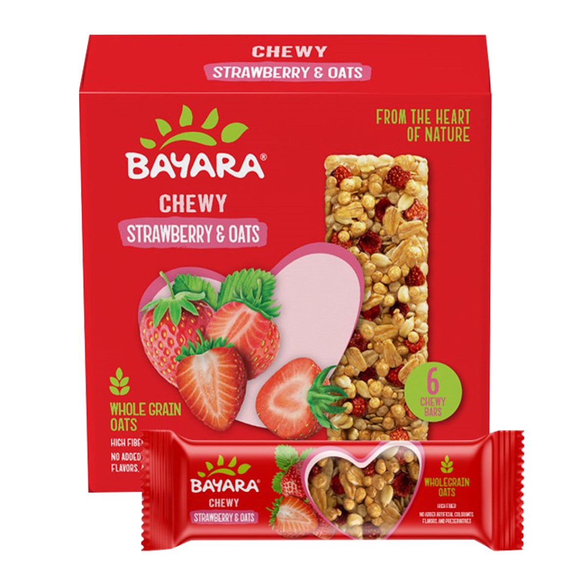 Bayara Strawberry & Oats Chewy Bar 6 x 30 g