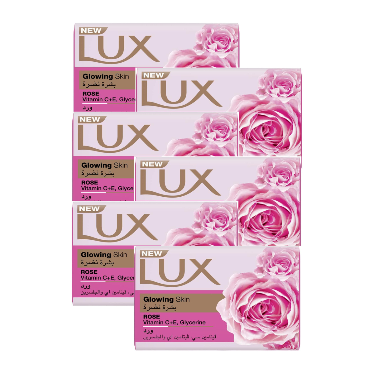 Lux Soap Glowing Skin Rose Value Pack 6 x 170 g