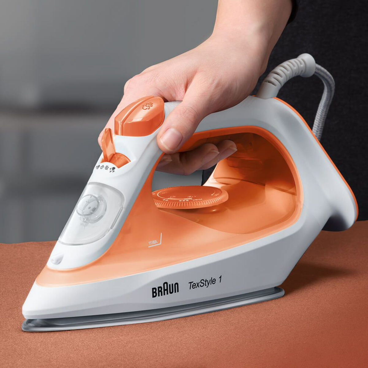 Braun Steam Iron, 1900W, Orange & White, SI1009ORANGE