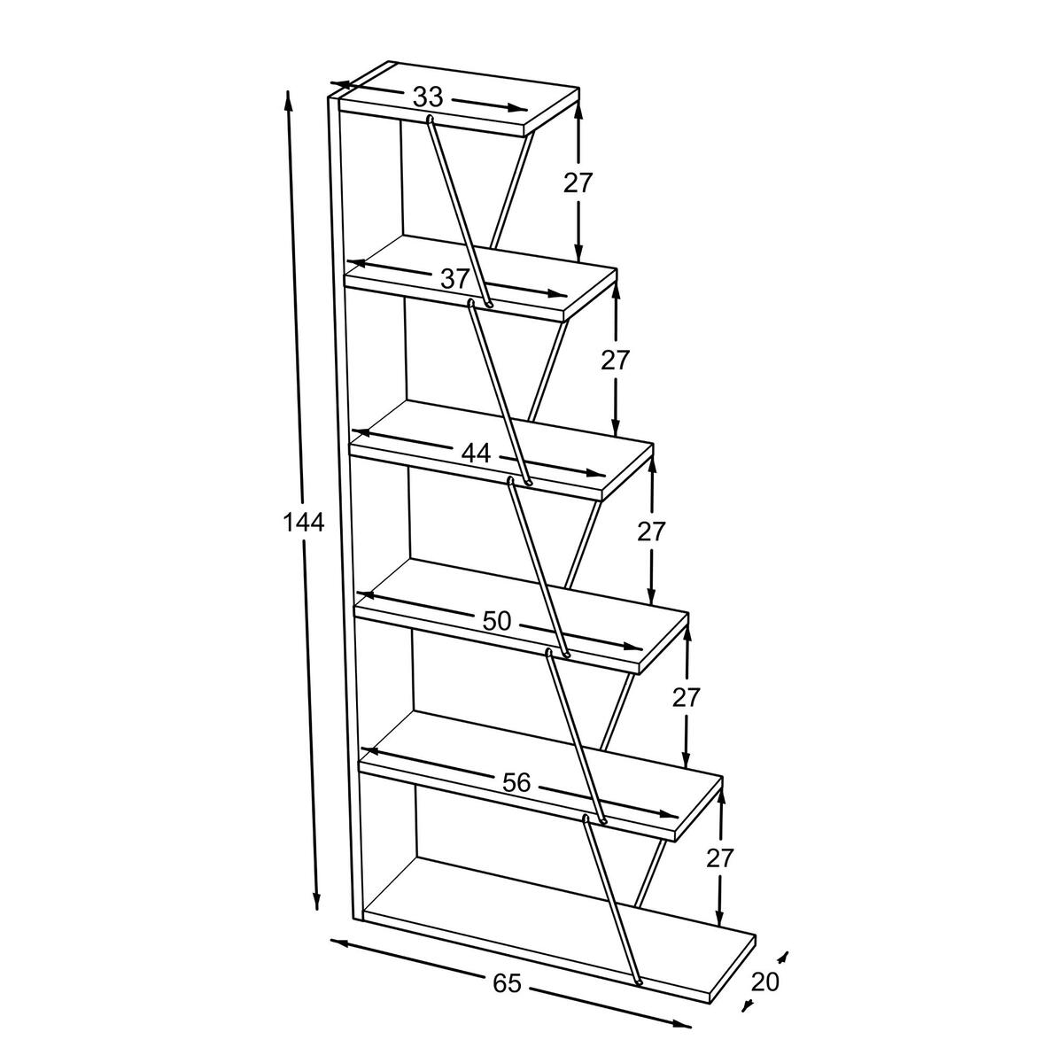 Home Canvas Tars Modern Book Shelves for Living Room or Study Room, Easy Assembly Book Shelf - White and Chrome RF160406