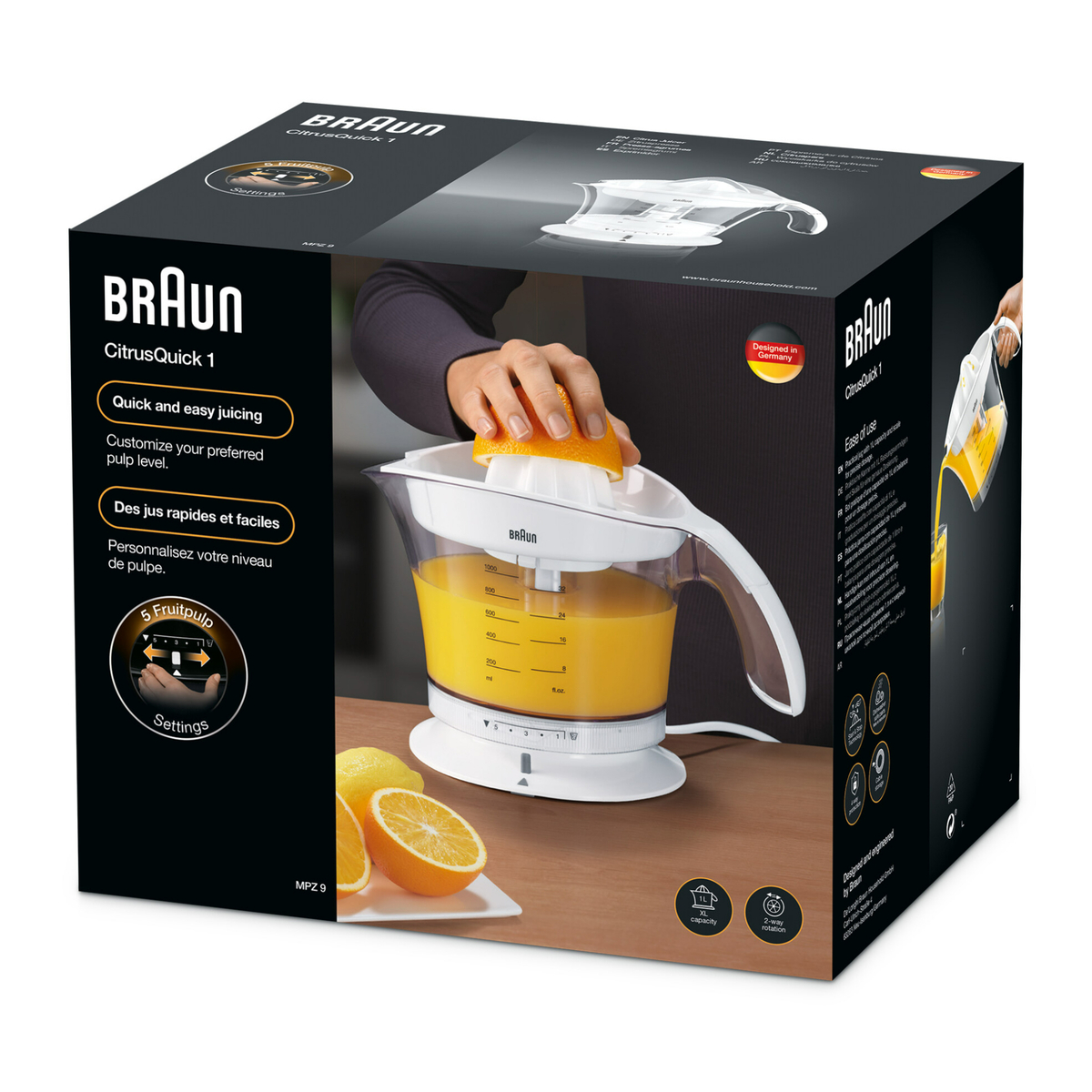 Braun Orange Juicer, 20W, White, MPZ9