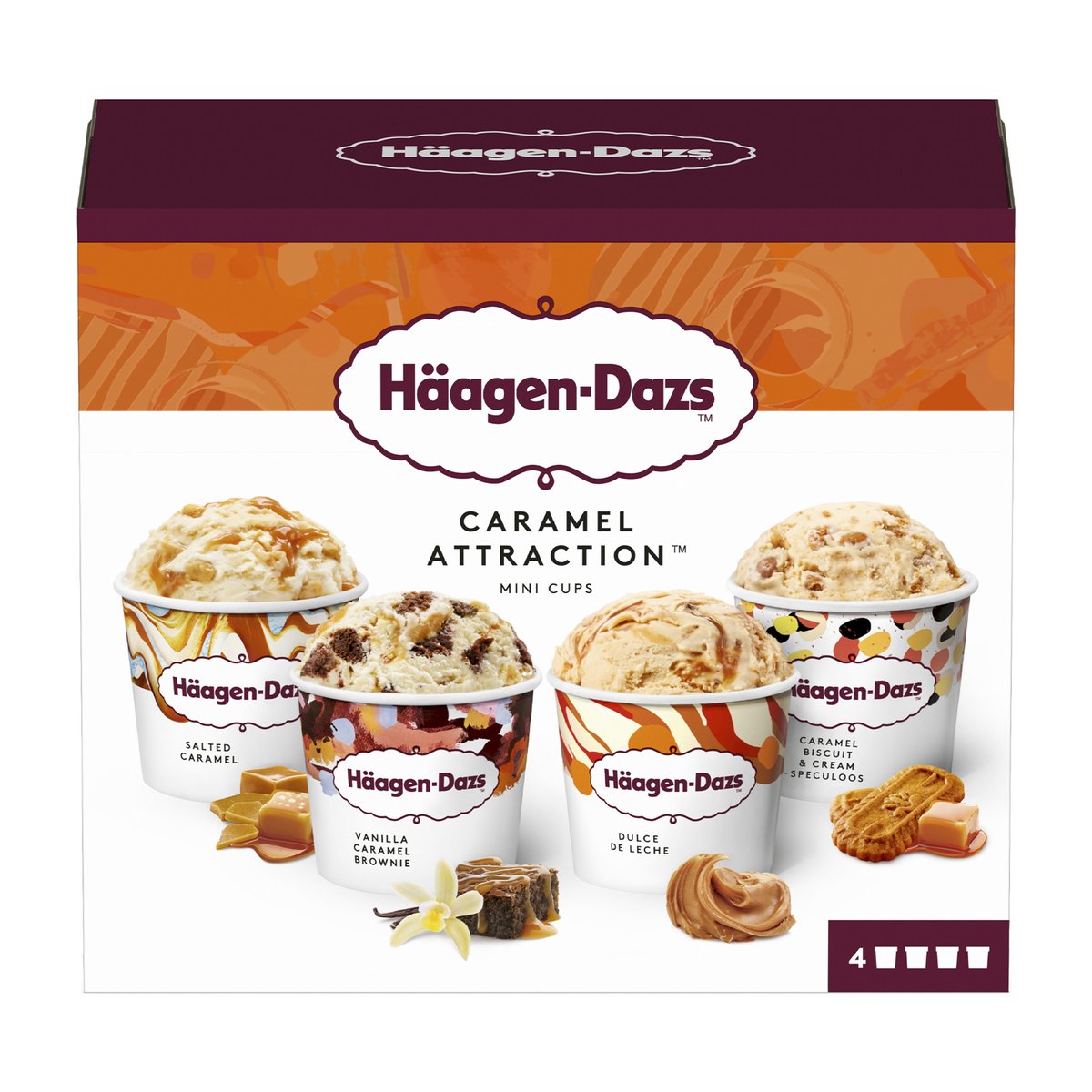 Haagen-Dazs Caramel Collection Mini Cups 4 x 95 ml