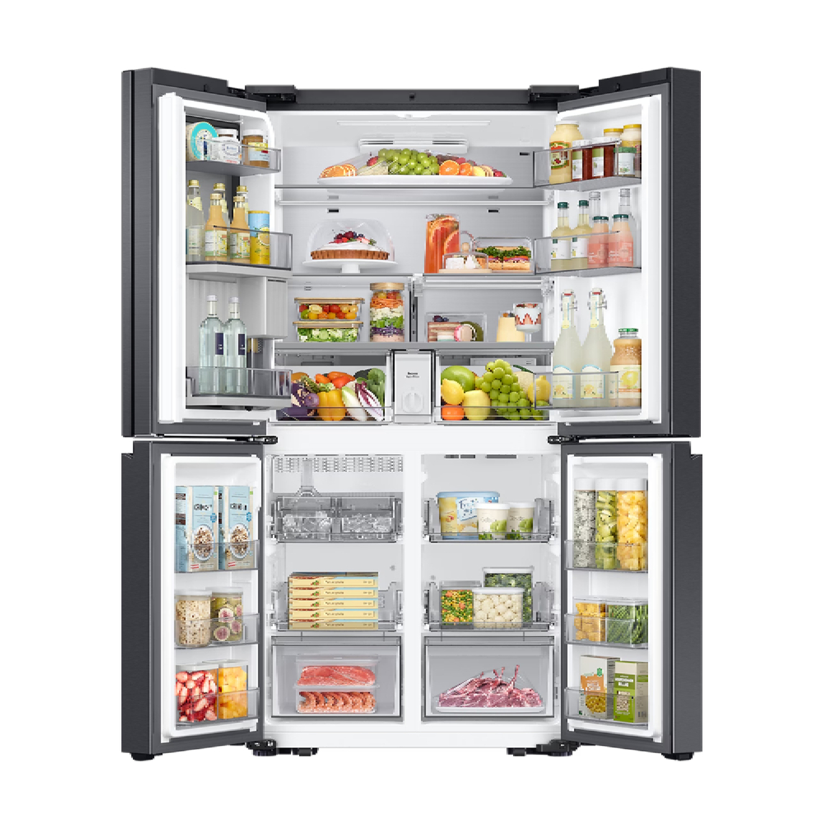 Samsung T Style French Door Side by Side Refrigerator with 21.5" Family Hub, 702L, Black, RF71DG9H0EB1AE