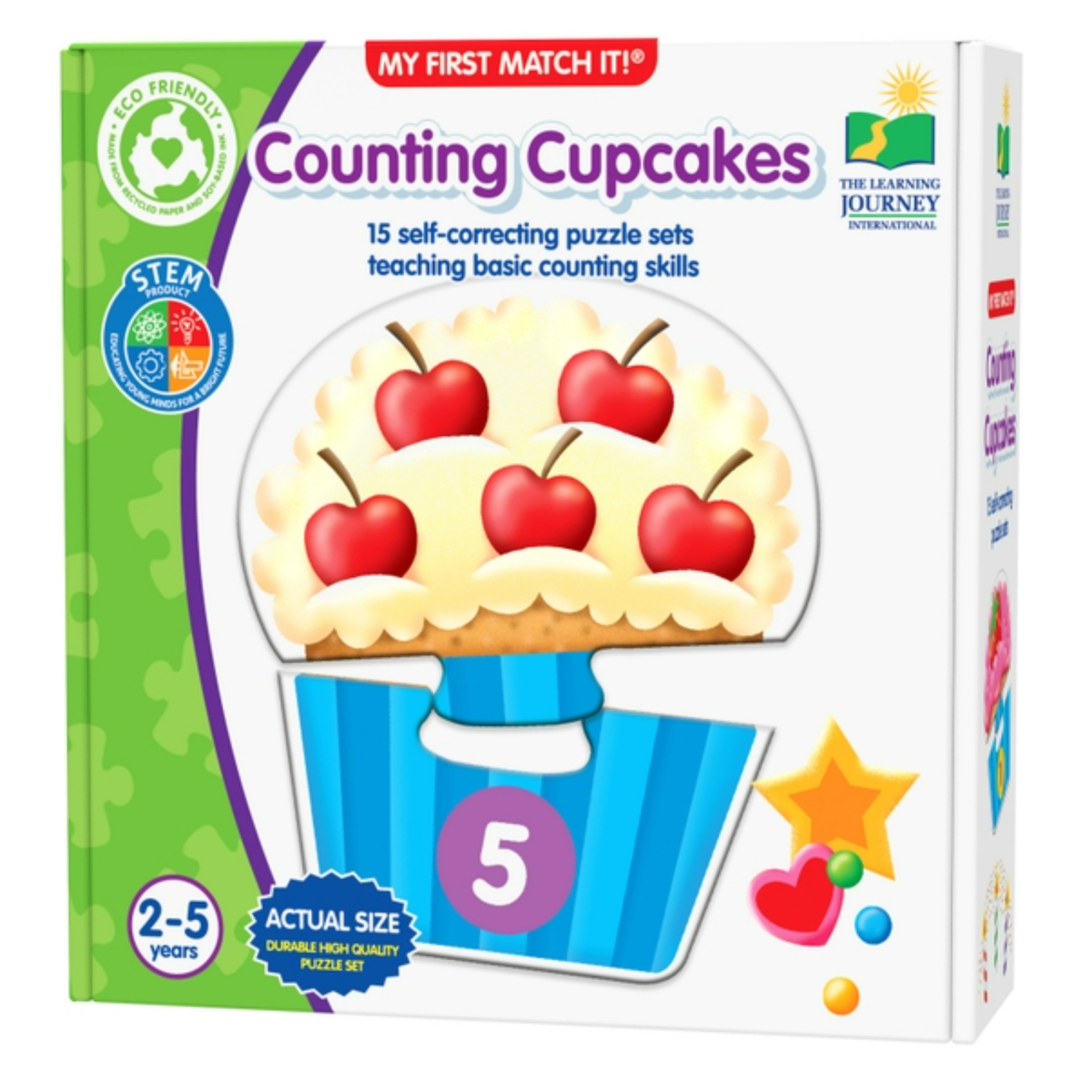 The Learning Journey My First Match It! Counting Cupcakes Puzzle, 15 pcs, Assorted, 116449