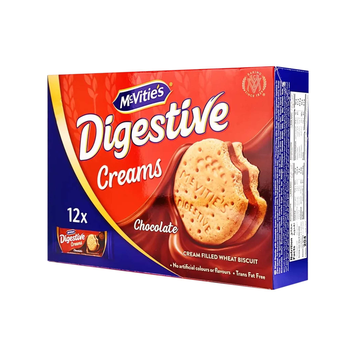 McVitie's Digestive Creams Chocolate Filled Wheat Biscuit 12 x 40 g