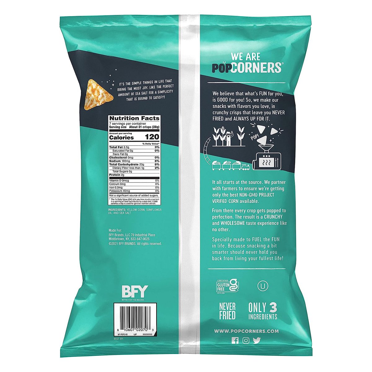 Popcorners Sea Salt Popped Corn Snack 198.4 g