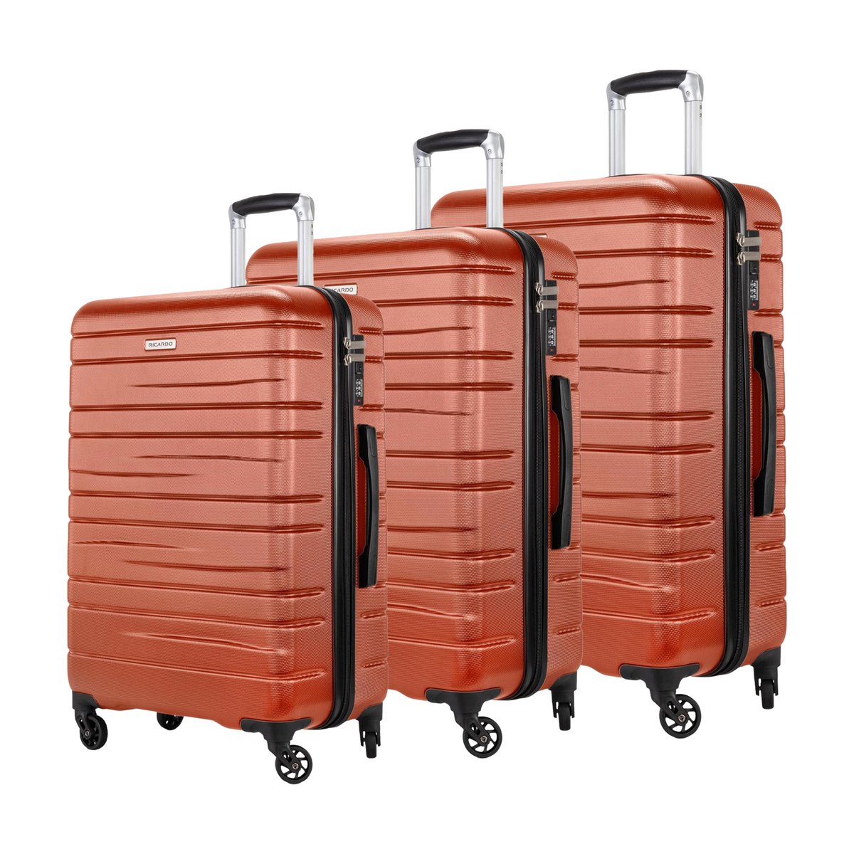 Ricardo Lakeview 4Wheel Hard Trolley 3pcs Set (20"+24"+28”) Red