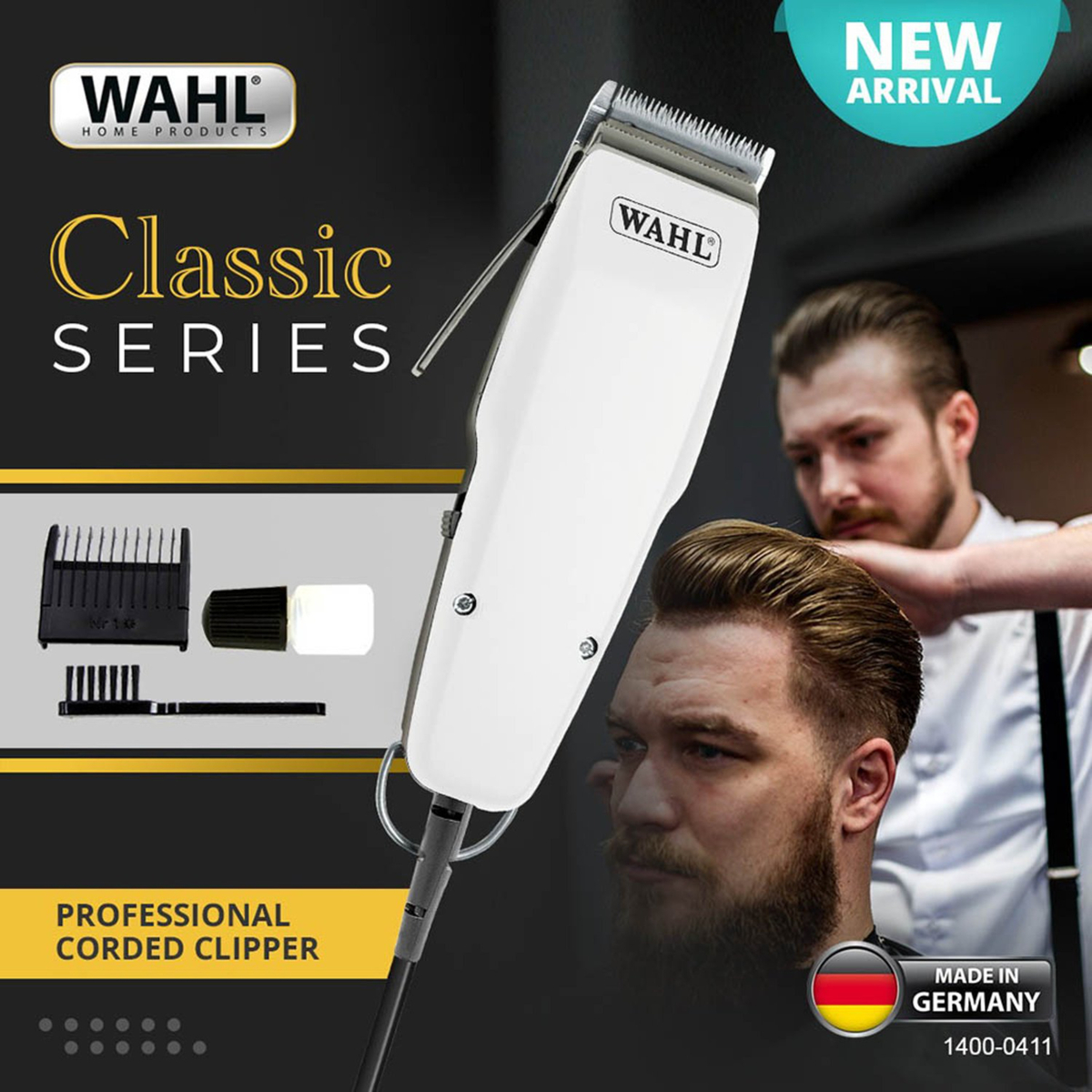 Wahl Professional Hair Clipper, White, 1400-0411