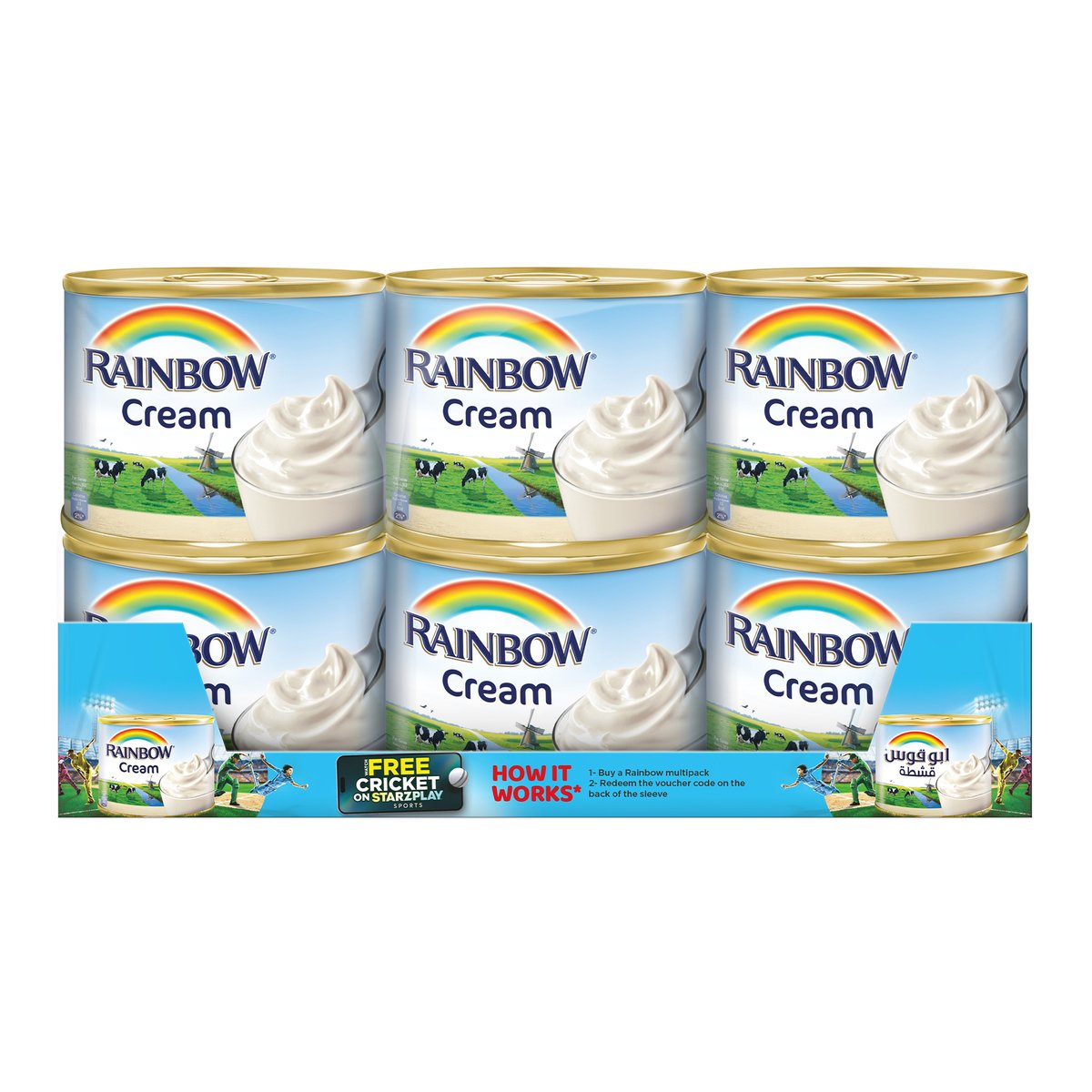 Rainbow Tin Cream 6 x 170 g