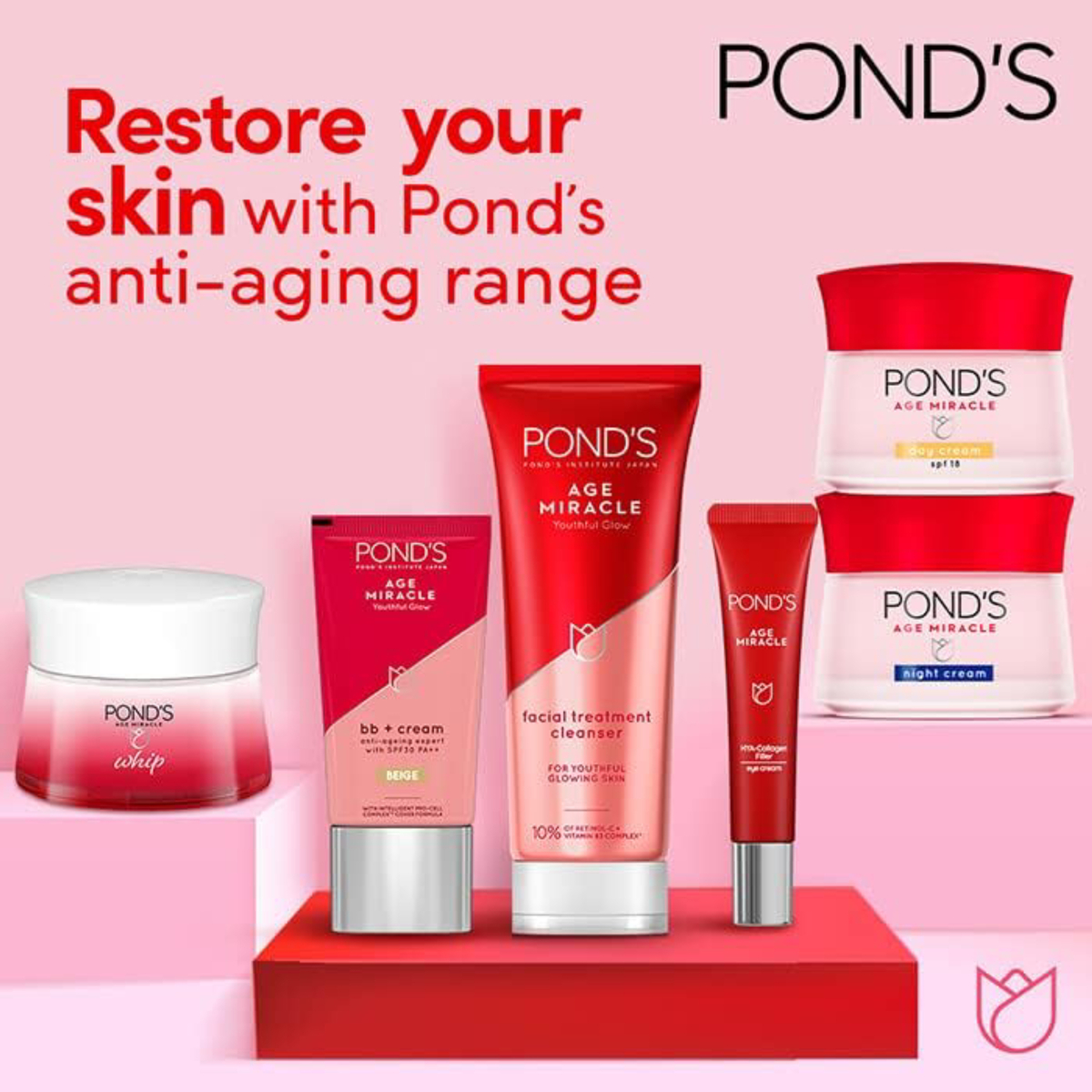 Ponds Age Miracle Day Cream SPF15 50 ml + Night Cream Value Pack 50 ml