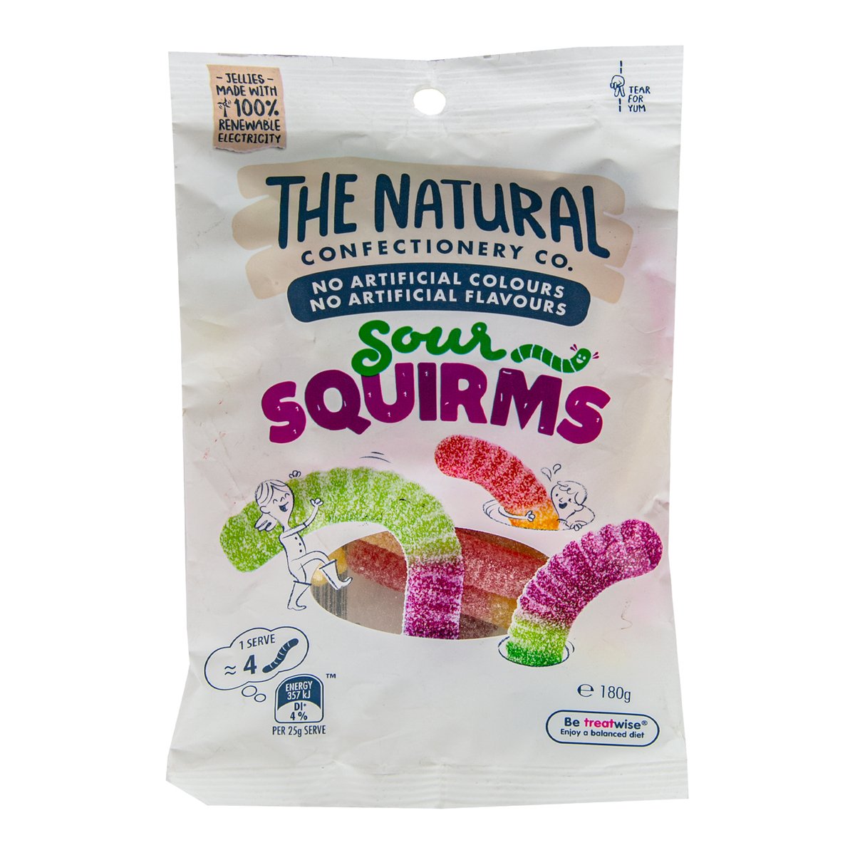 The Natural Confectionery Sour Squirms Gummy Candy 180 g