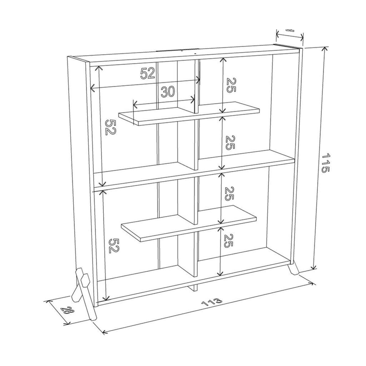 Home Canvas Made In Turkey Kipp Modern Book Shelve Living Room Furniture Book Shelf (White, bookcase) RF170201