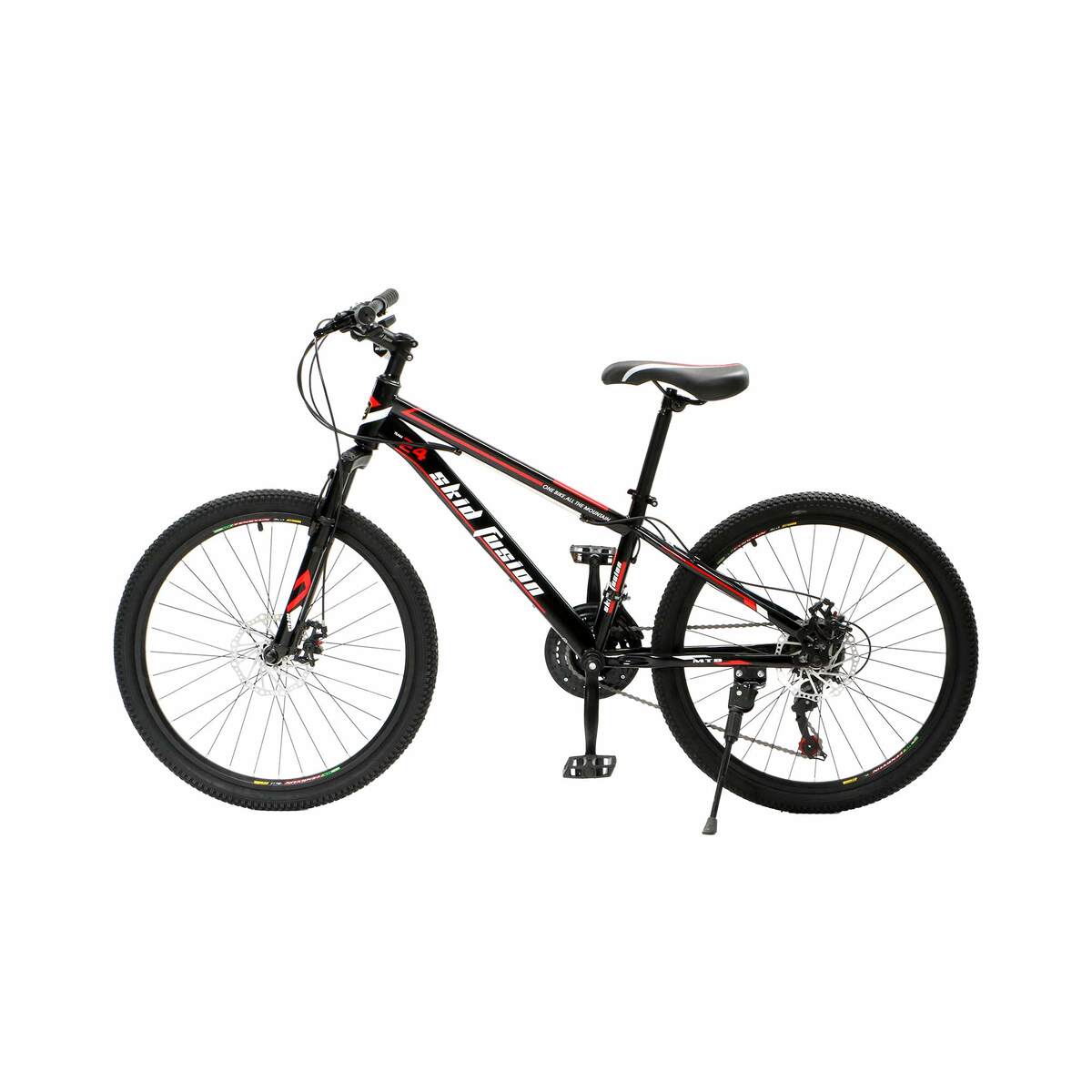 Skid Fusion Bicycle 24" MTB200 Black/Red