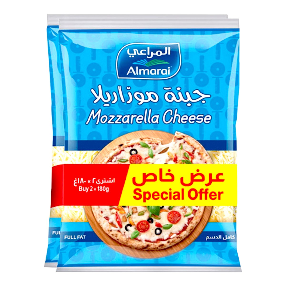 Almarai Shredded Mozzarella Cheese Value Pack 2 x 180 g