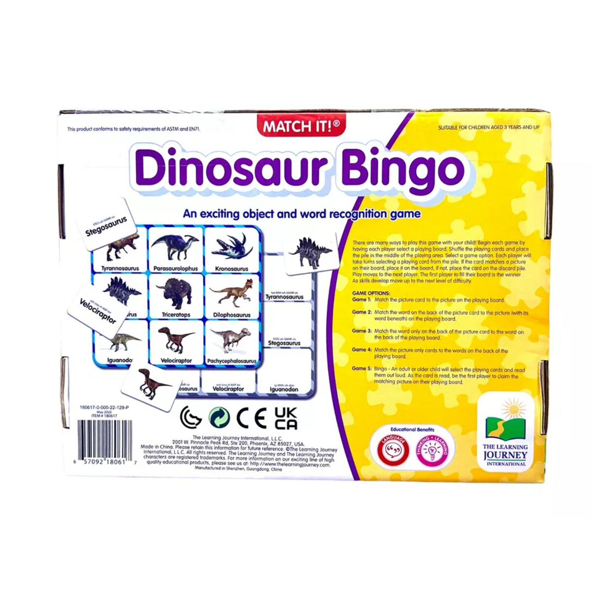 The Learning Journey Match It! Dinosaur Bingo, Assorted, 180617