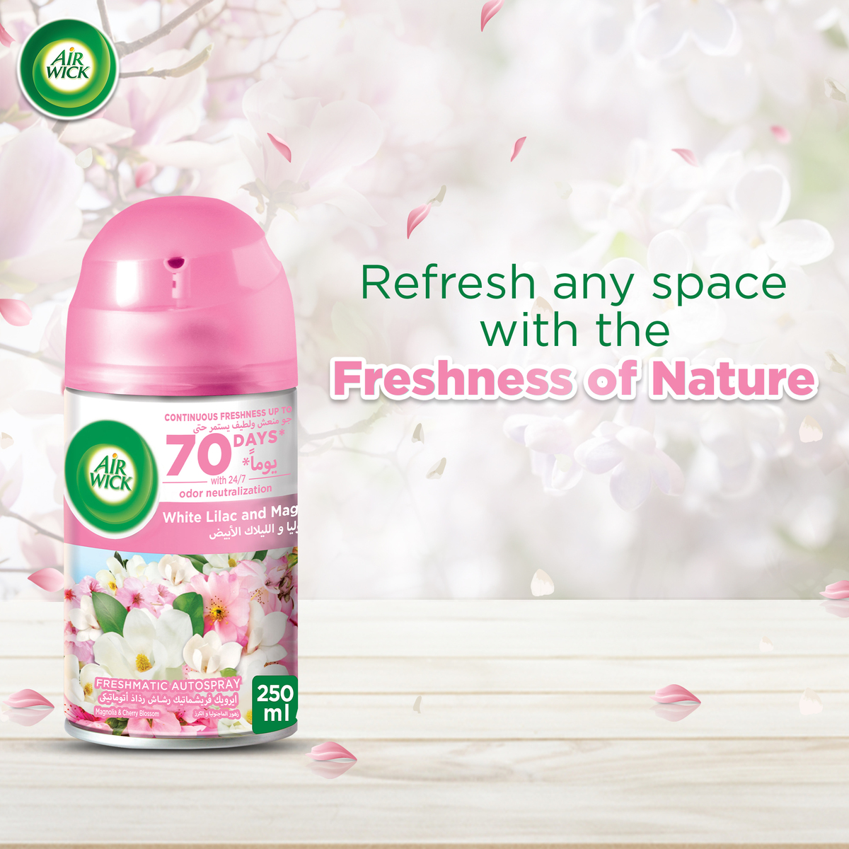 Buy Air Wick Freshmatic Autospray Refill, White Lilac & Magnolia Fragrance,  250ml Online