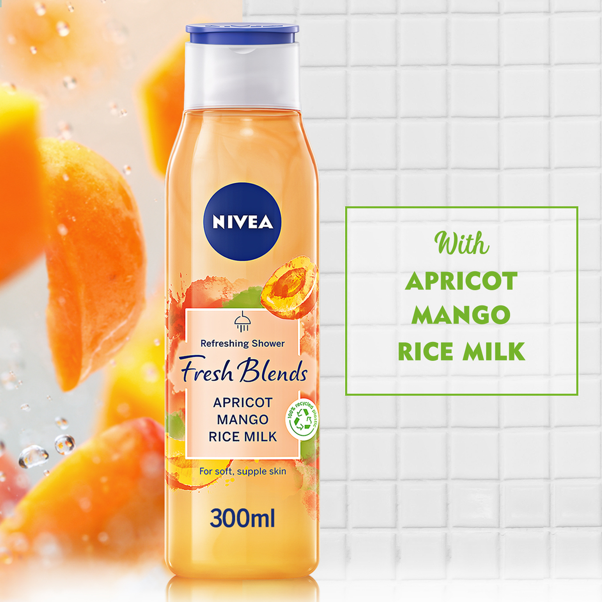 Nivea Fresh Blends Refreshing Shower Gel Apricot Mango Rice Milk 300 ml