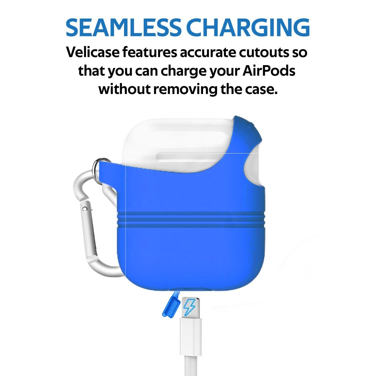 Promate Apple Airpods Case, Stylish Semi-body Soft Slim Fit Silicone  Airpods Cover With Secure Lid Strap, Shockproof Protection And Quick-snap  Carabiner Access For Apple Airpods And Airpods 2, Veilcase Blue Online at