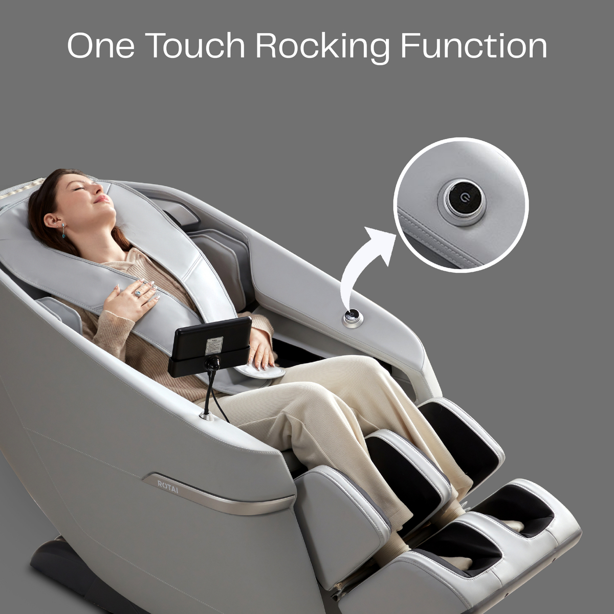 Rotai Ekanite 2 in 1  Multi-Functional Full Body Massage Sofa and Chair, White, A37