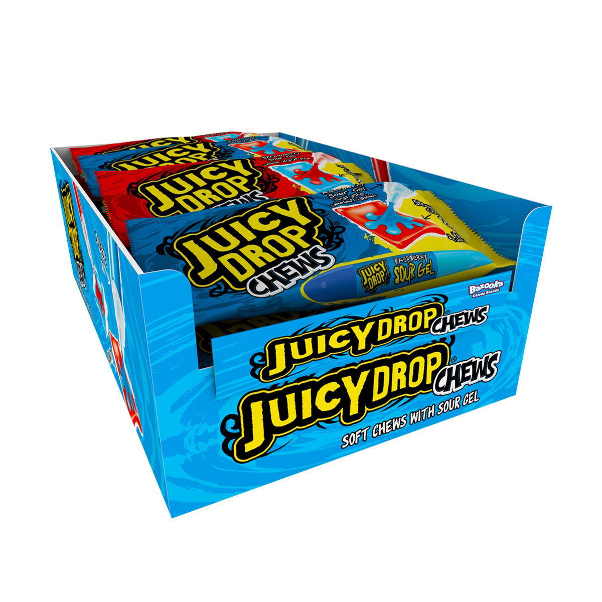 Bazooka Juicy Drop Chews Sour Gel Strawberry & Raspberry 67 g