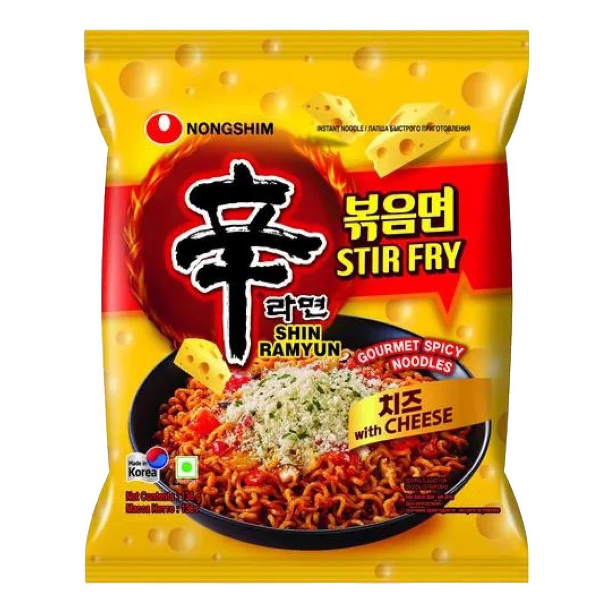 Nongshim Stir Fry Shin Ramyun Noodles With Cheese 136 g