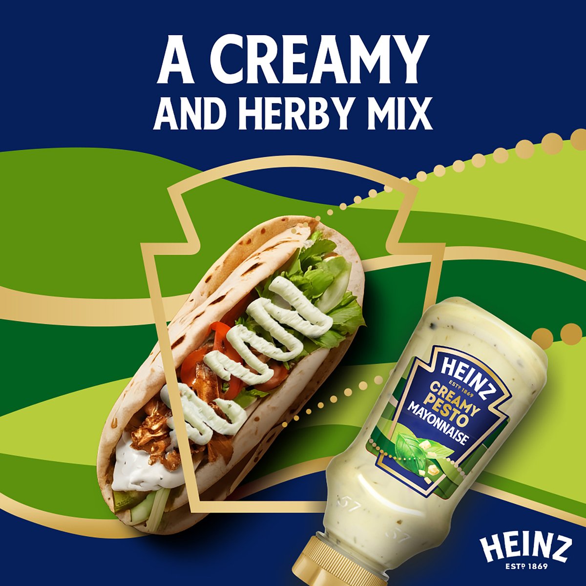 Heinz Creamy Pesto Mayonnaise Top-Down Squeeze Bottle 225 ml